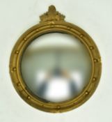 REGENCY EARLY 19TH CENTURY GILT CONVEX WALL HANGING MIRROR