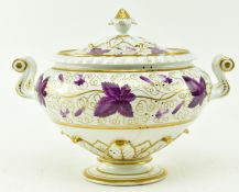 ROYAL WORCESTER - VICTORIAN PURPLE VINE LIDDED TUREEN