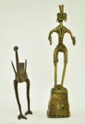TWO AFRICAN GILT METAL DHOKRA FIGURINES