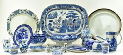 COLLECTION OF 19TH CENTURY & LATER BLUE AND WHITE CERAMICS