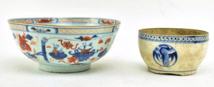 IMARI KANGXI BOWL & A SHIPWRECK CARGO CRANE RICE BOWL