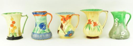 MYOTT, SON & CO. - FIVE RETRO ART DECO CERAMIC JUGS