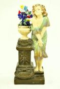MID CENTURY ITALIAN CHALKWARE ART DECO STYLE FIGURINE