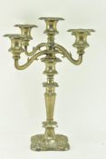 19TH CENTURY VICTORIAN FOUR ARMED SILVER PLATED CANDELABRA