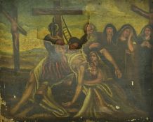 CIRCA 16TH / 17TH CENTURY ECCLESIASTICAL OIL ON CANVAS PAINTING