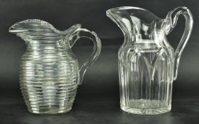 TWO EARLY - MID 19TH CENTURY CUT GLASS WATER JUGS