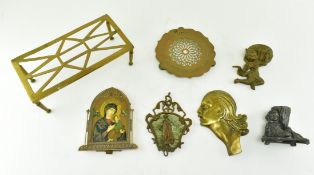 SEVEN VICTORIAN BRASSWARE & METALWARE DECORATIVE PIECES