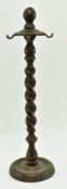 19TH CENTURY VICTORIAN OAK BARLEY TWIST JEWELLERY STAND