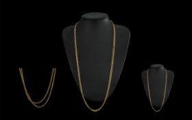 9ct Gold Rope Twist Long Chain. Marked 9
