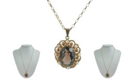 Ladies 9ct Gold Attractive Smoky Topaz a