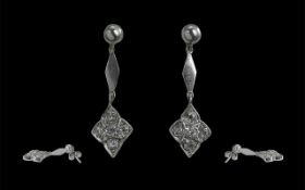 Antique Period Attractive Pair of 9ct Wh