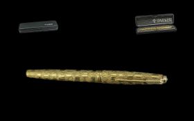 Parker Deluxe Gold Plated Fountain Pen with 14ct 585 Gold nib. All aspects of condition as new. With