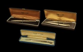 Yard-o-Led Collection of Vintage Boxed Rolled Gold Cased Propelling Pencil & Ballpoint Pens, four in