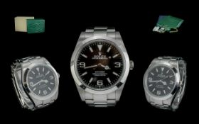 Rolex Oyster Perpetual Explorer Gents Automatic Stainless Steel Chronometer Wrist Watch.