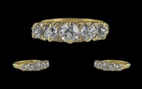 18ct Gold Superb Quality 5 Stone Diamond Set Ring, gallery setting, full hallmarked to shank; the