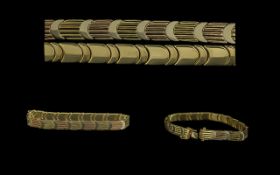 Ladies - Superb 18ct Gold Double Sided Fashion Bracelet. Marked 18ct - 750. Excellent Design to Both