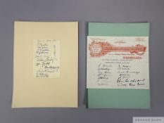 Autographs 1936-37 to 1937-38 Sunderland v Preston North End FAC final 1937