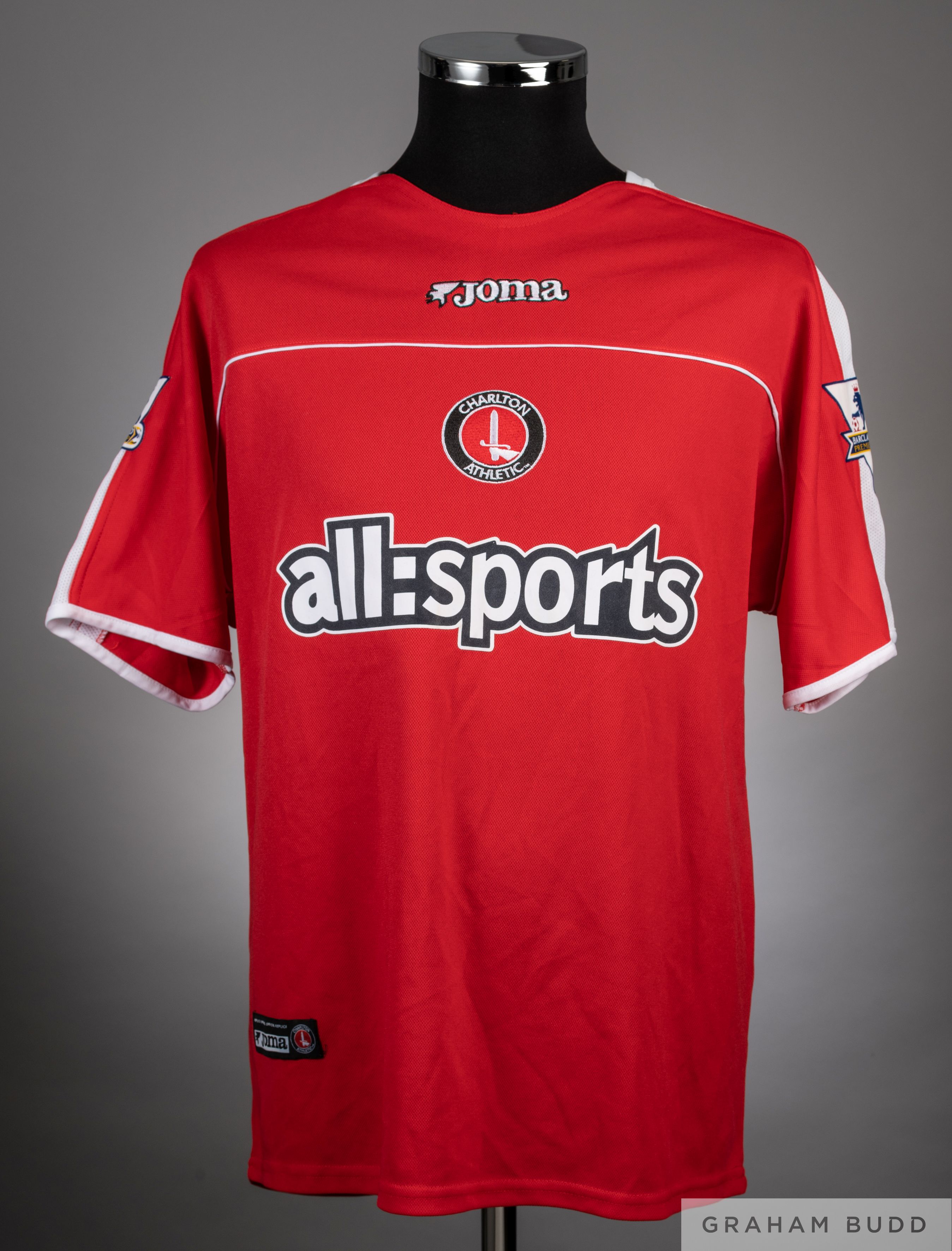 Paolo Di Canio red and white No.11 Charlton Athletic replica short-sleeved jersey, 2003-04