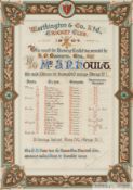 Worthington & Co. Ltd Brewery Cricket Club illuminated address awarded to Mr J N Hoult, dated 1904,