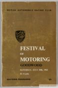 Donald Campbell signed Festival of Motoring souvenir programme, held at Goodwood on 14th July 1962,