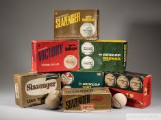 Large collection of vintage tennis balls,
