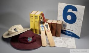 A collection of modern cricket books and Wisdens