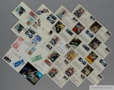 A collection of U.S. Space Achievements First Day Issue cards