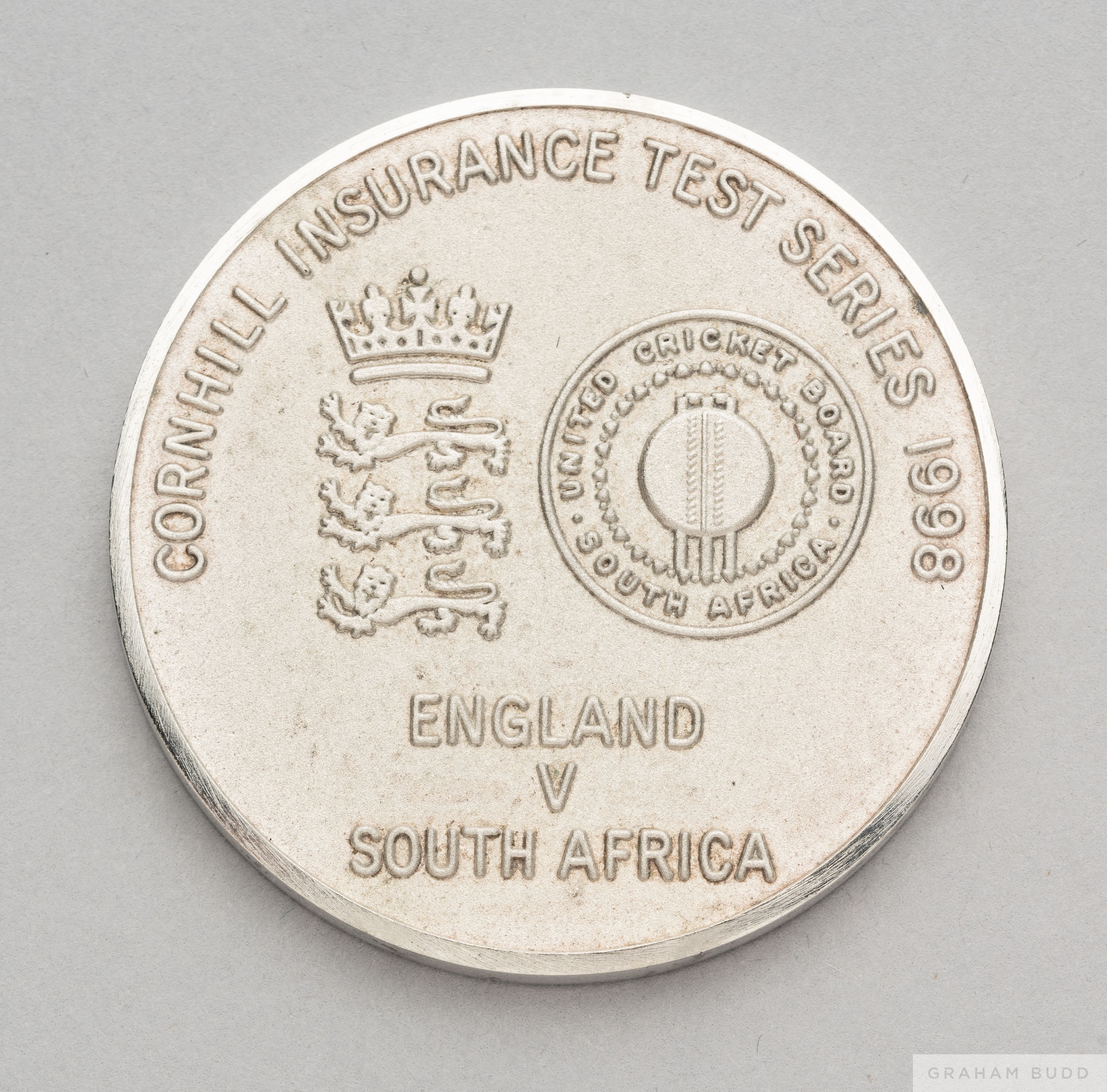 David Lloyd white-metal 1998 Cornhill Insurance Test Series medal