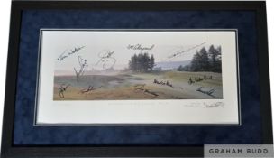 Golf: Gleneagles Kings Course Denty Den 309 yards, Par 4 No.14 print by artist Patrick Drickey,