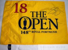 Shane Lowry (Ireland, 2019 Open Champion) signed golf flag and cap,