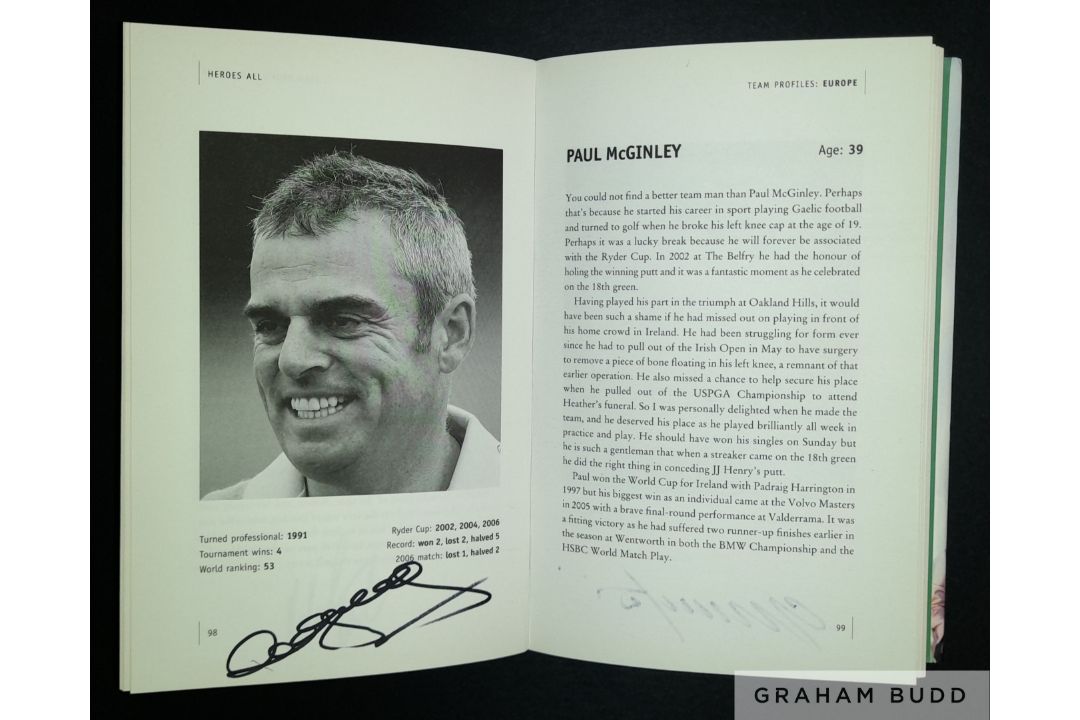 Golf: Darren Clarke multi signed book titled “My Ryder Cup Story 2006 Heroes All”, - Image 8 of 12