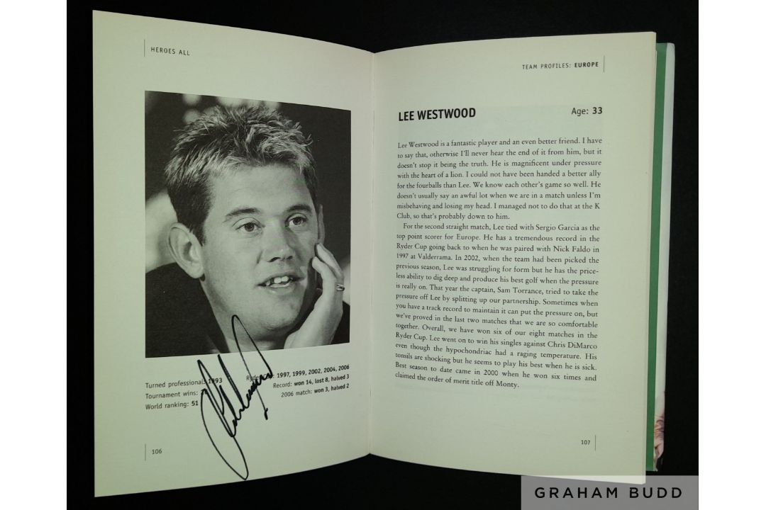 Golf: Darren Clarke multi signed book titled “My Ryder Cup Story 2006 Heroes All”, - Image 12 of 12