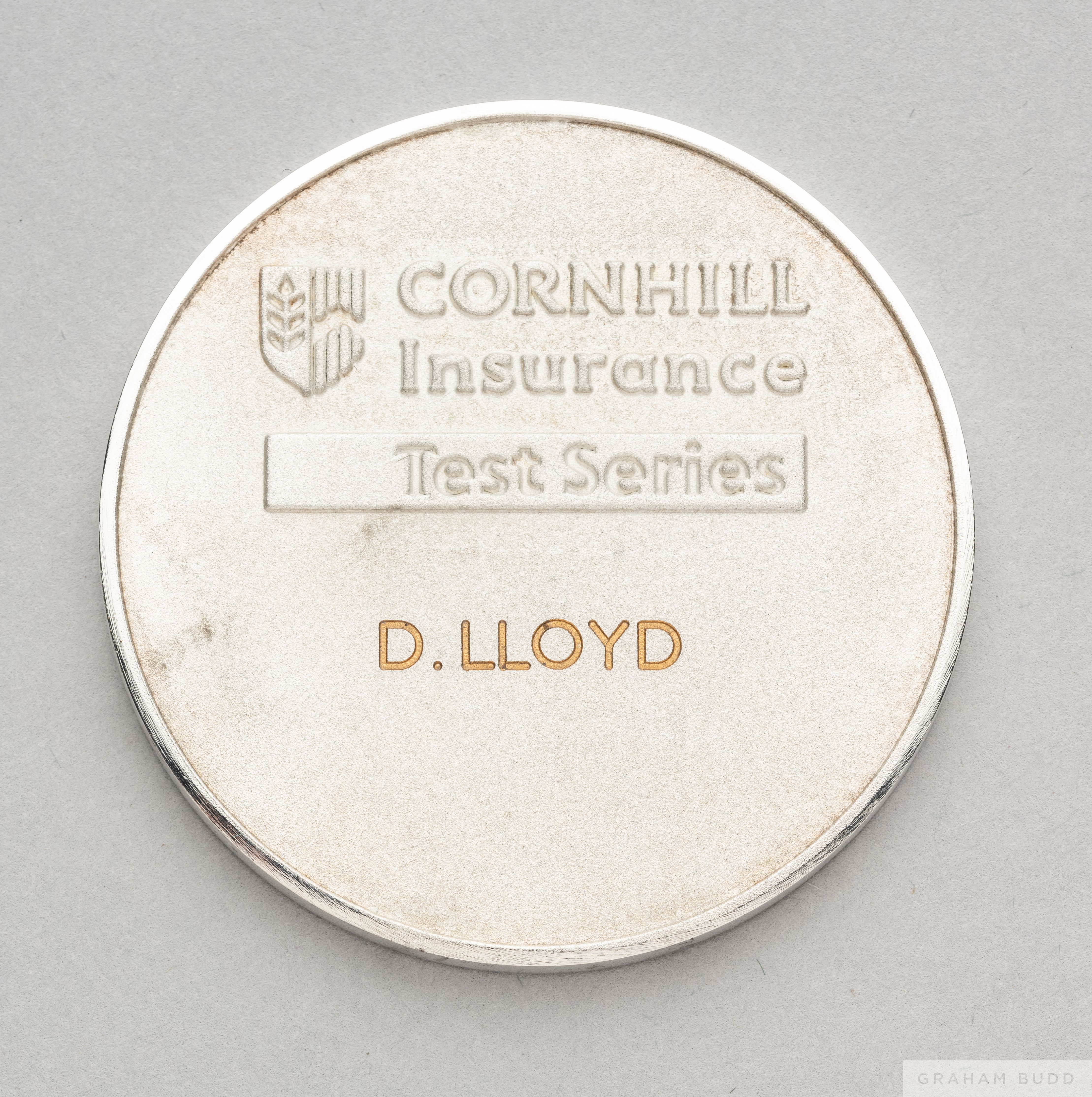 David Lloyd white-metal 1998 Cornhill Insurance Test Series medal - Image 2 of 2