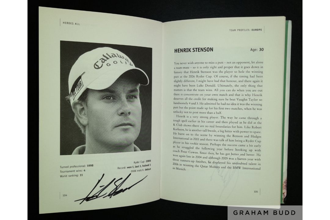 Golf: Darren Clarke multi signed book titled “My Ryder Cup Story 2006 Heroes All”, - Image 11 of 12