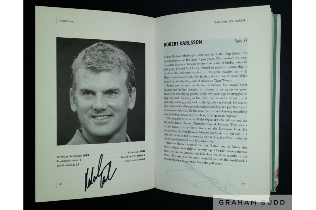 Golf: Darren Clarke multi signed book titled “My Ryder Cup Story 2006 Heroes All”, - Image 7 of 12