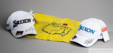 Hideki Matsuyama signed white Srixon tour staff cap