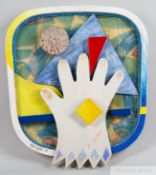 Denis Barrington 'A Big Hand' mixed media wall sculpture, 1996