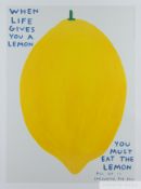David Shrigley lithograph poster 'When life gives you a lemon' 2021