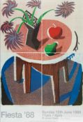 David Hockney OM CH RA 'Fiesta 88, Bradford Festival' vintage poster, 1986