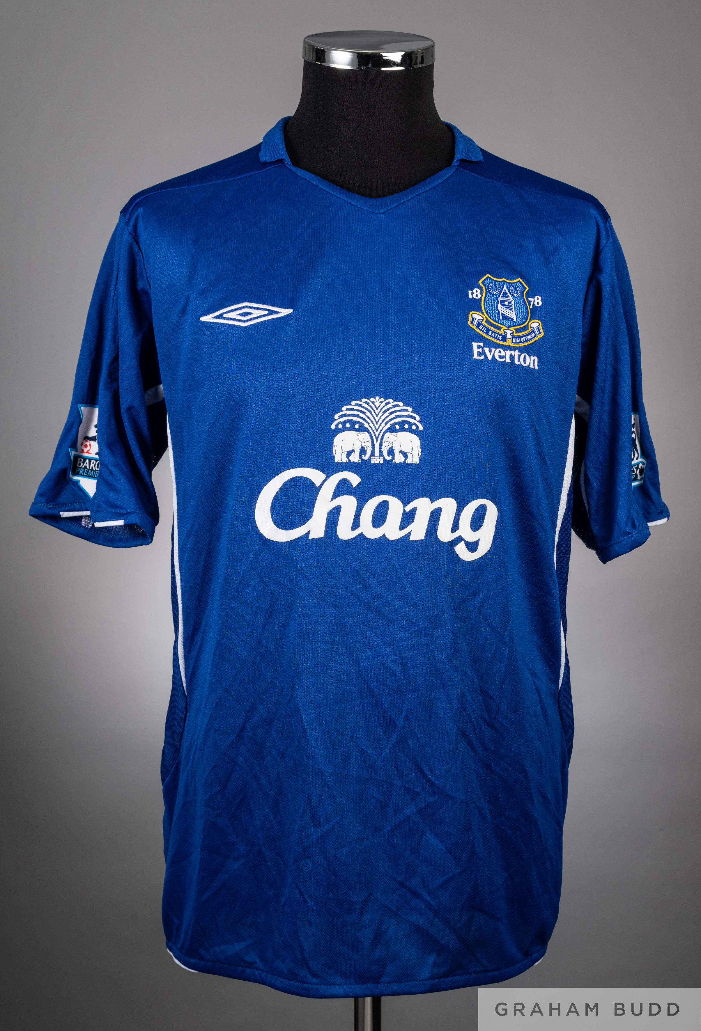 Simon Davies blue No.10 Everton short-sleeved shirt, 2005-06 - Image 2 of 2