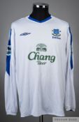 Kevin Kilbane white and blue No.14 Everton long-sleeved shirt, 2004-05