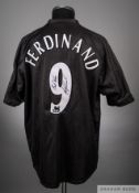 Les Ferdinand black and blue No.9 Leicester City short-sleeved shirt, 2003-04