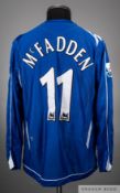 James McFadden blue No.11 Everton long-sleeved shirt, 2006-07