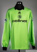 Mark Schwarzer lime green Middlesbrough no.1 goalkeepers shirt, season 1998-99,