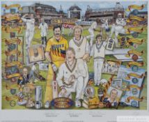 England match issue sun hat and a Classic Sporting Pictures print