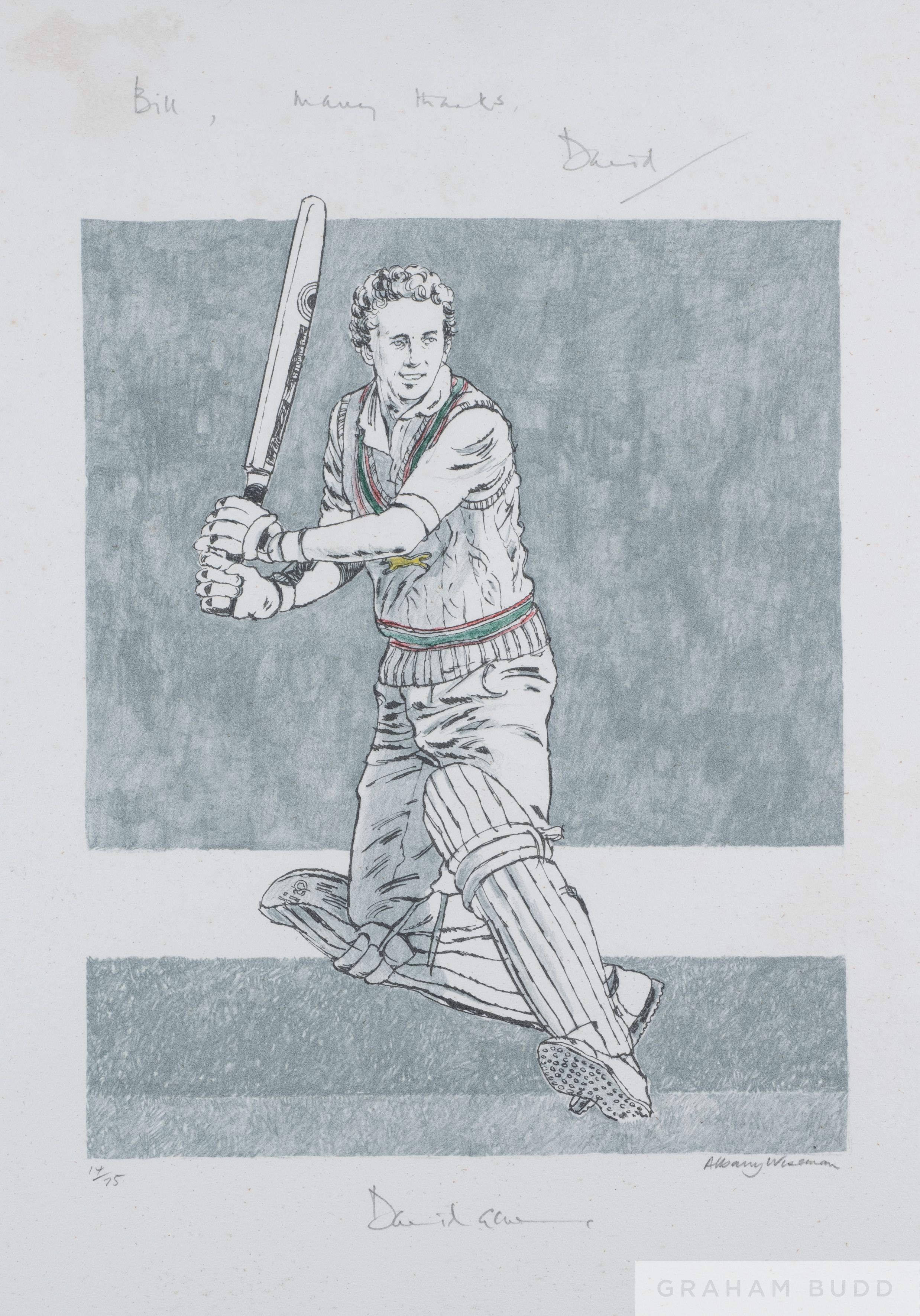 A group of five framed and glazed cricket prints, - Image 4 of 5