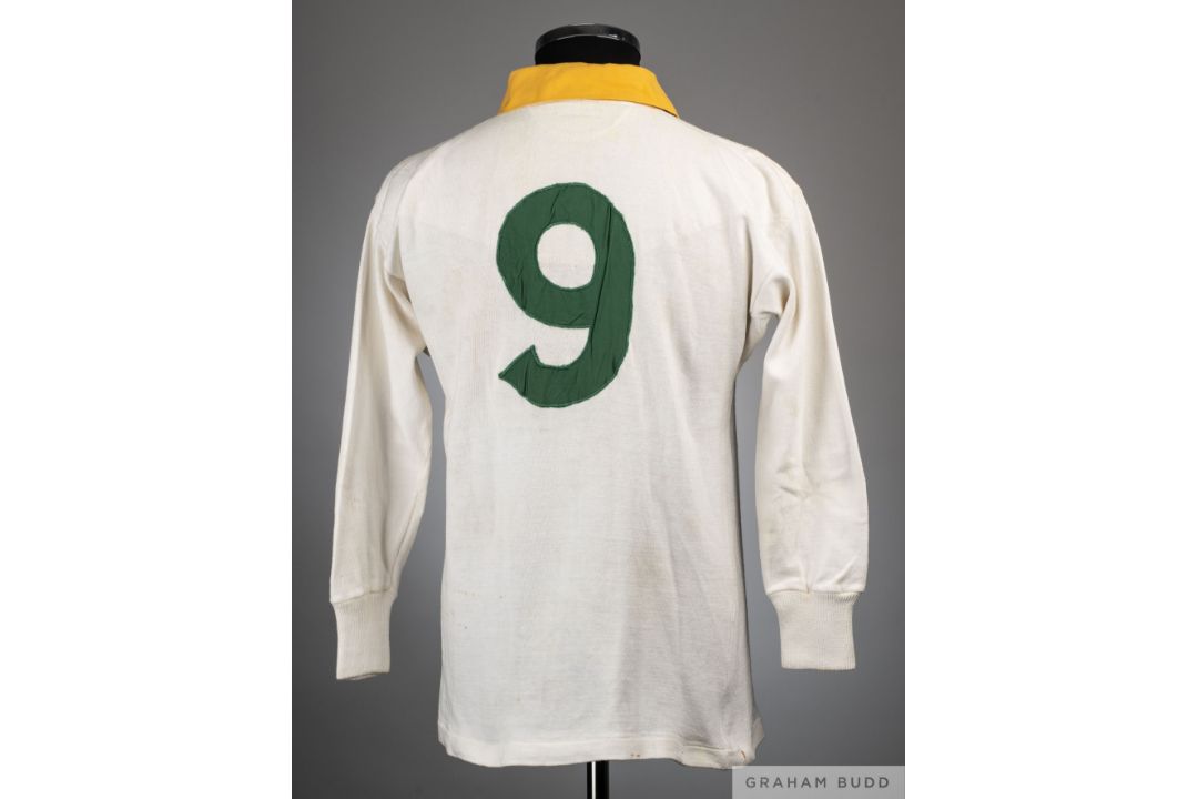 Piet Uys white and yellow No.9 South Africa International match worn rugby shirt - Image 2 of 2