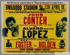 John Conteh v. Alvaro Lopez match poster, 1976