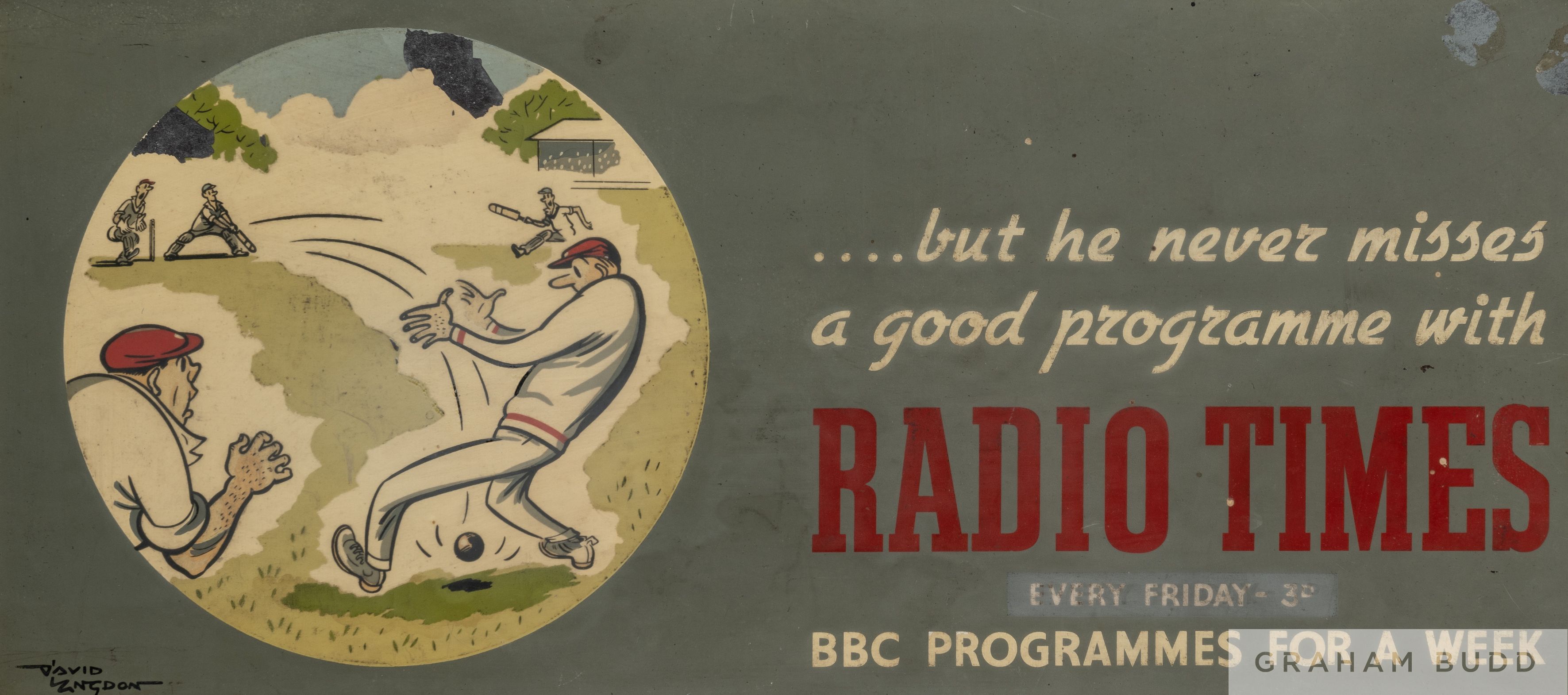 Two cricketing advertising works, BBC Programmes and Evening Standard,