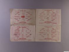 Four Manchester United FL North single-sheet match programmes, 1945-46